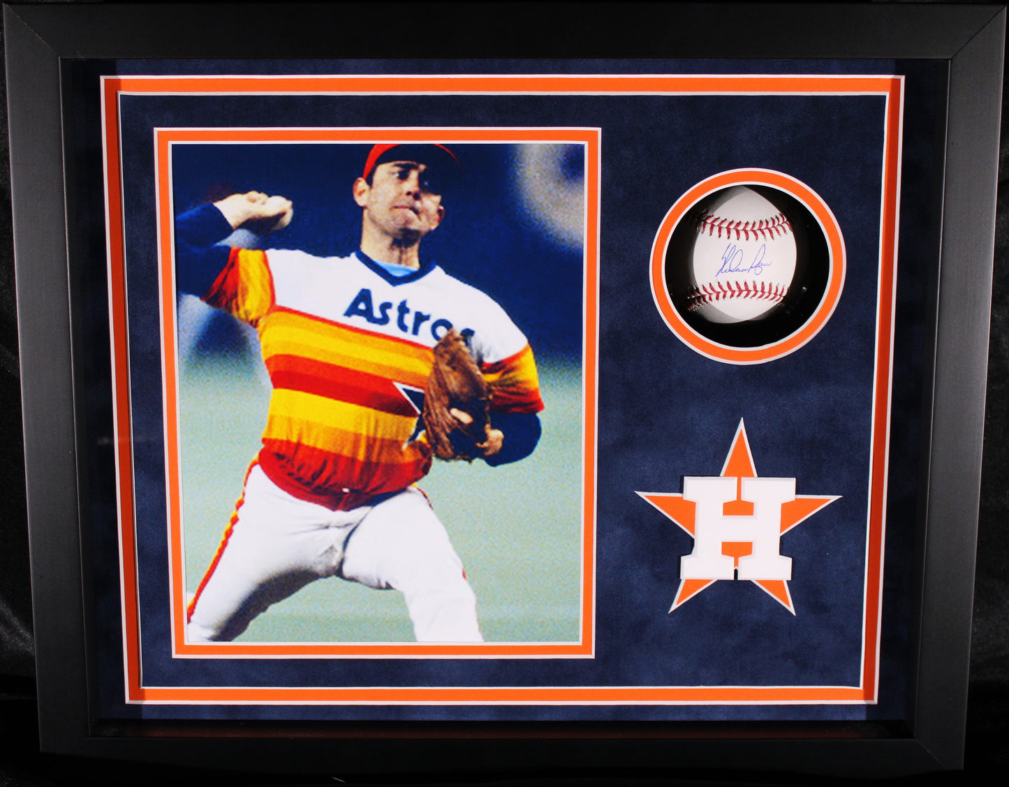 Nolan Ryan Signed Baseball Shadow Box