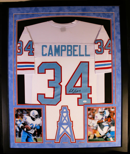Earl Campbell Signed Jersey Framed