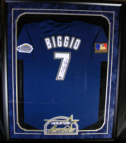 Craig Biggio Signed Jersey with HOF Inscription Framed