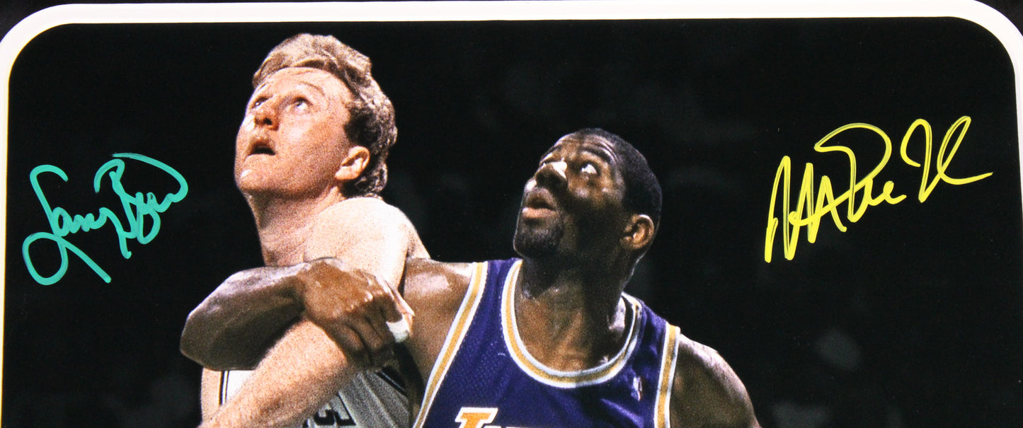 Larry Bird and Magic Johnson Signed Photo Framed