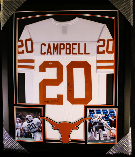 Earl Campbell Signed Texas Longhorn Framed Jersey