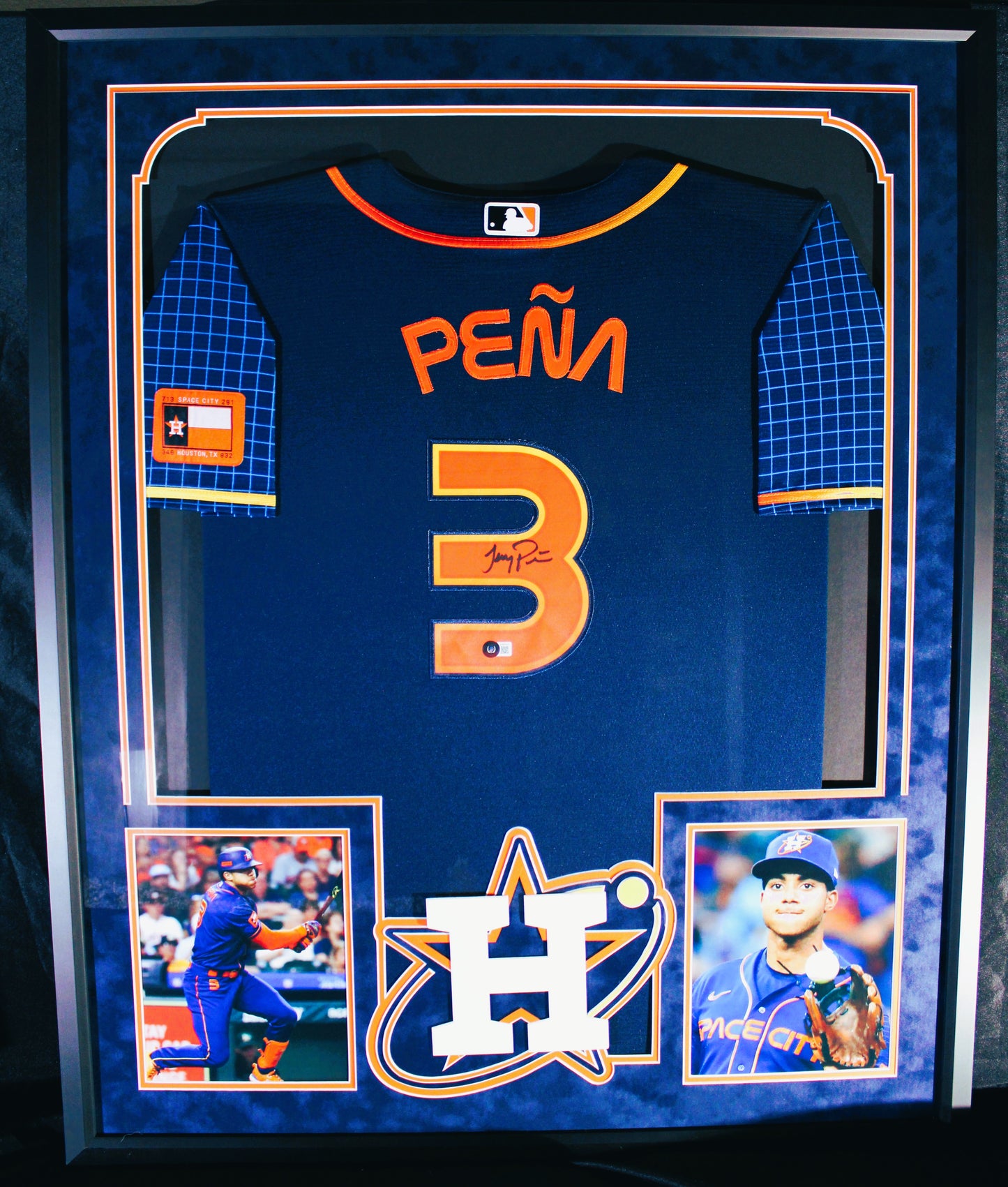 Jeremy Pena Signed Jersey Framed